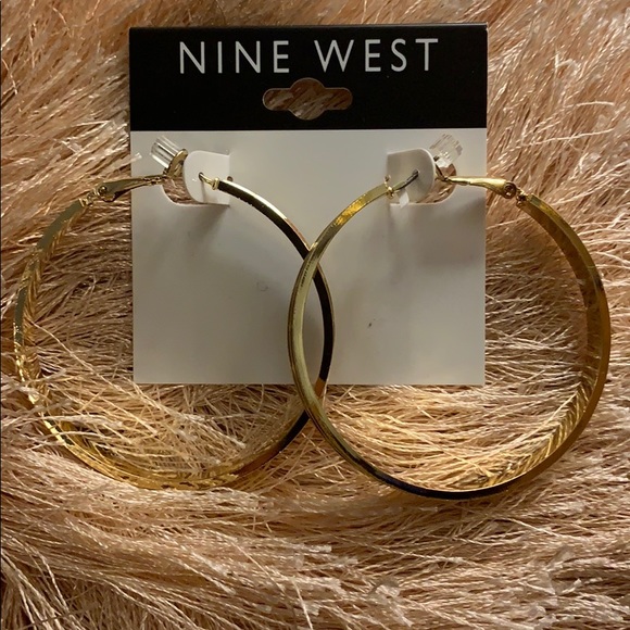 nine west silver hoop earrings